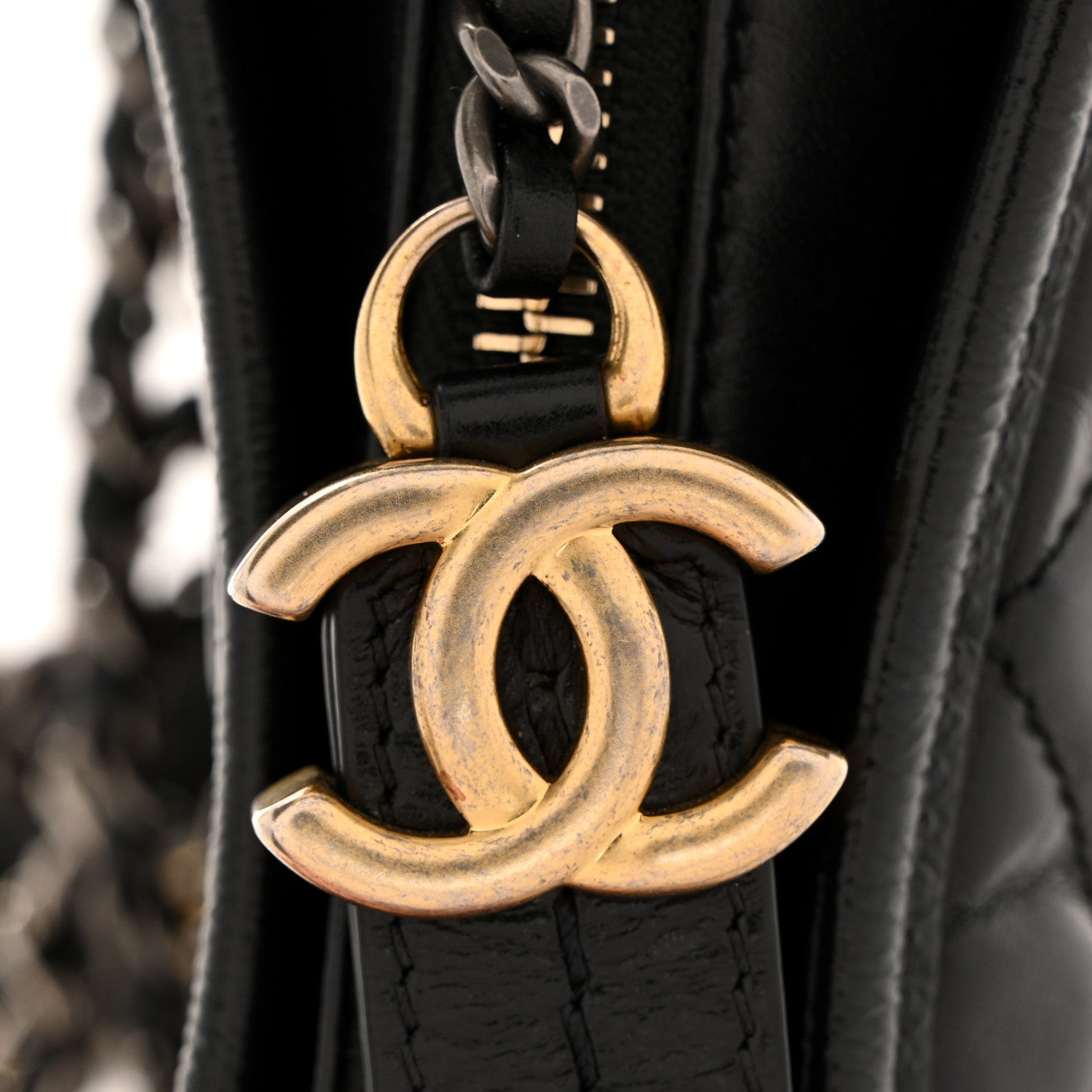 Chanel Aged Calfskin Quilted Small Gabrielle Hobo Black 11 of 13