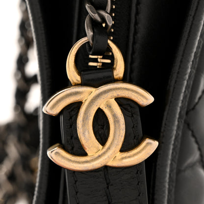 Chanel Aged Calfskin Quilted Small Gabrielle Hobo Black 11 of 13