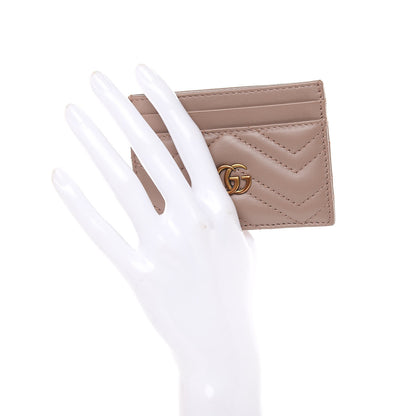 Gucci Calfskin Matelasse GG Marmont Card Holder Porcelain Rose 2 of 8