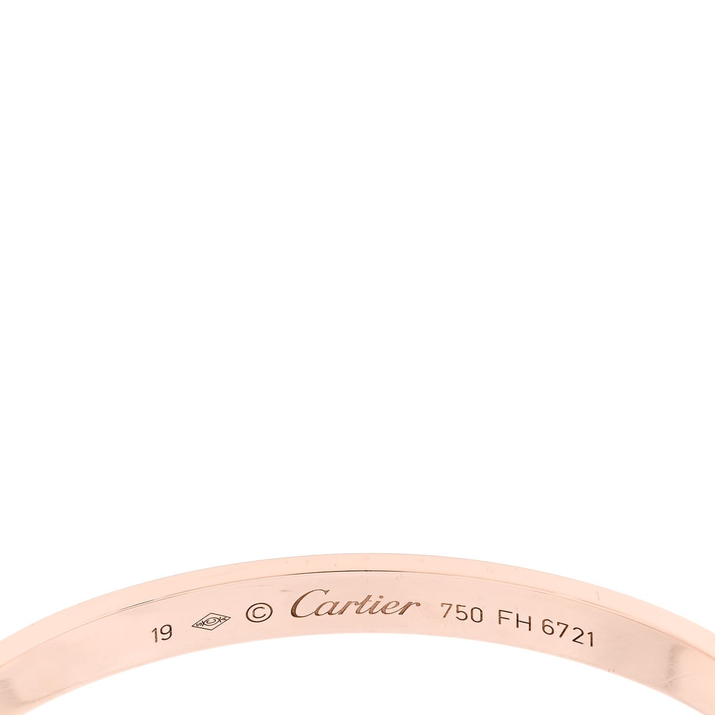 18K Pink Gold LOVE Cuff Bracelet 19
