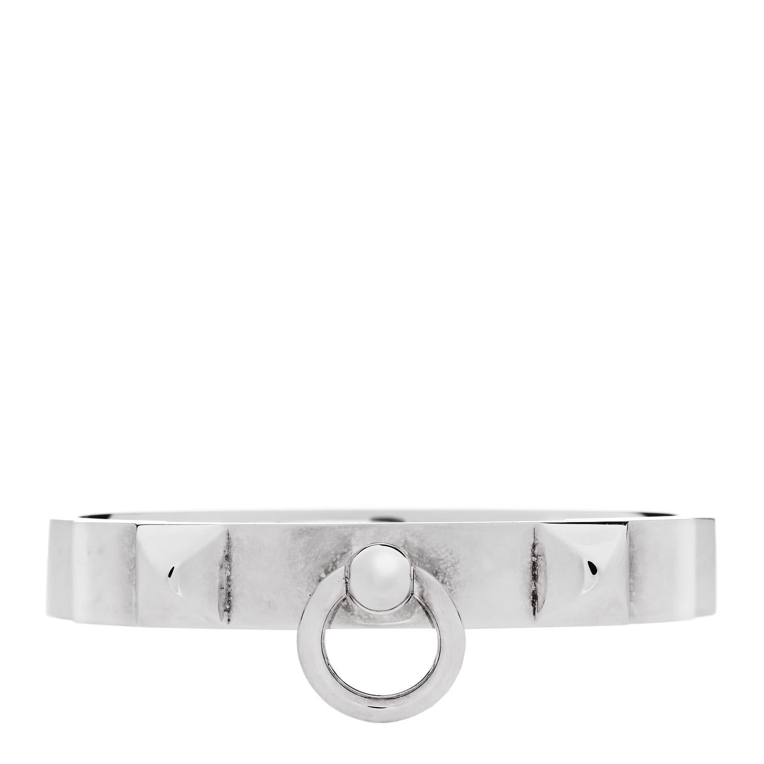 Hermes Sterling Silver PM Collier De Chien Bracelet ST 1 of 3