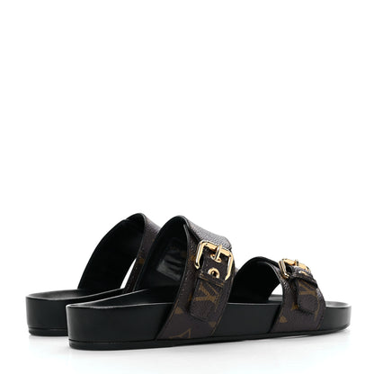 Louis Vuitton Monogram Bom Dia Mule Sandals 37 Black 4 of 8