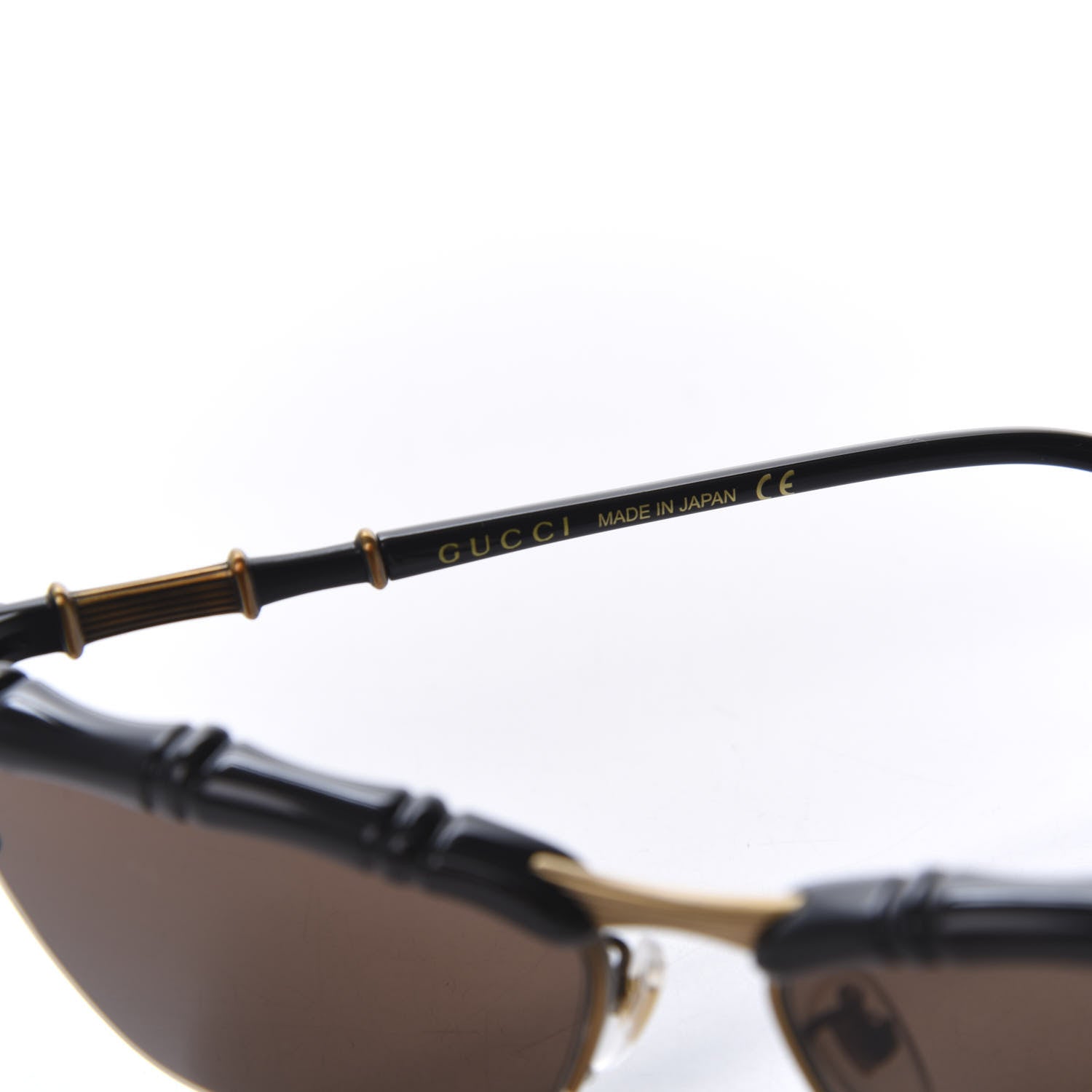 Gucci Acetate Metal Bamboo Sunglasses GG660S Black Brown 6 of 7