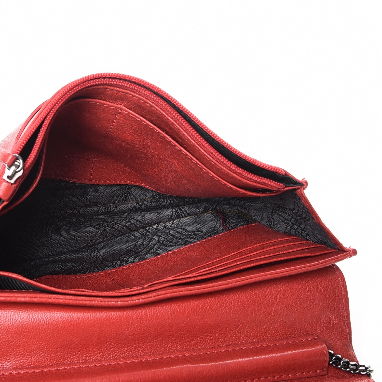 Proenza Schouler Lambskin PS1 Large Chain Wallet Red 5 of 8