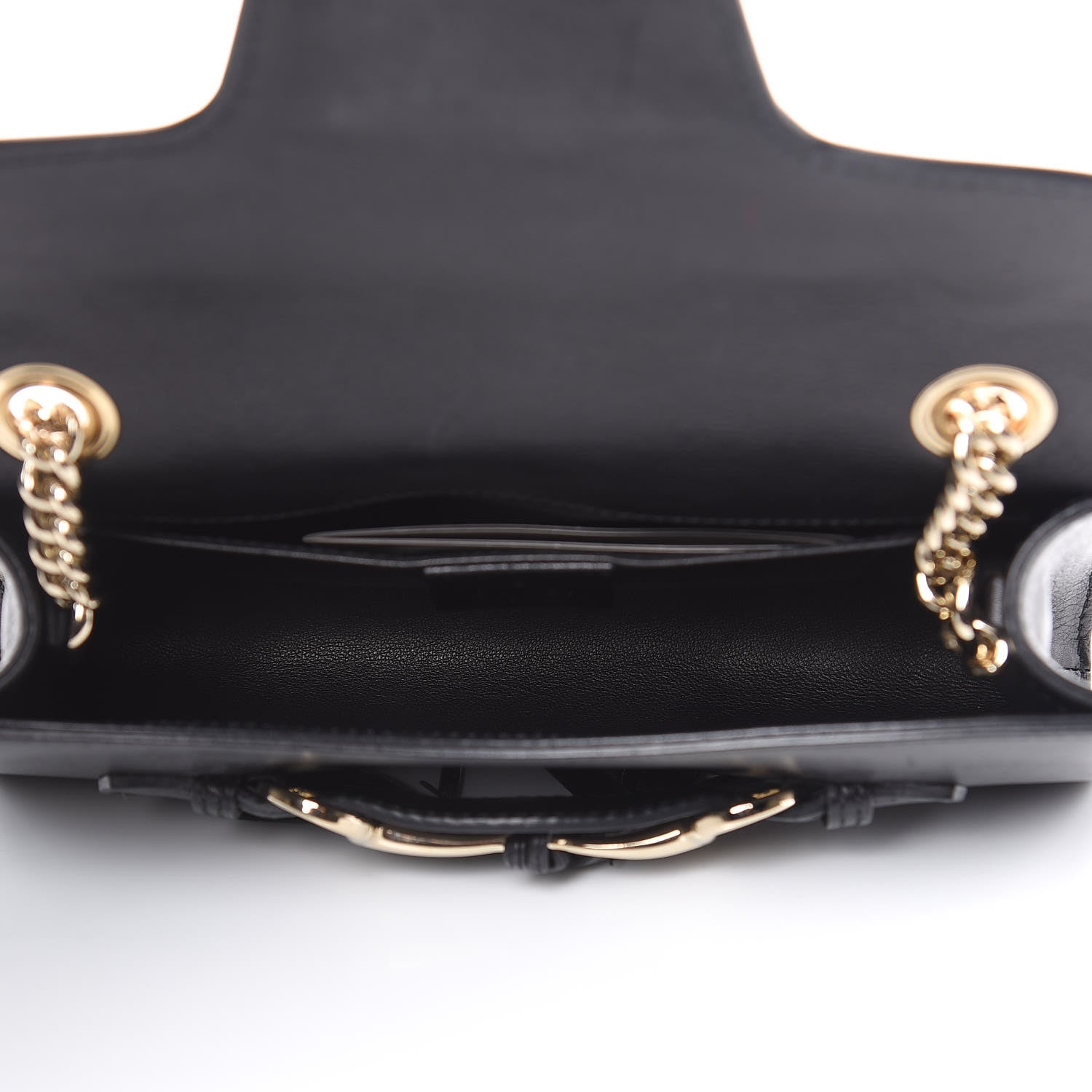 Gucci Smooth Calfskin Small Emily Chain Shoulder Bag Black 5 of 14