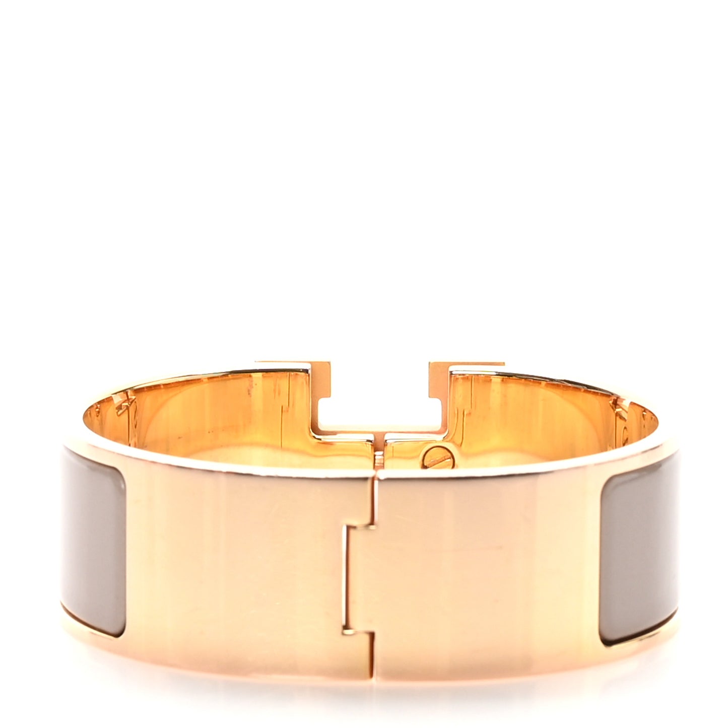 Enamel Wide Clic Clac H Bracelet GM Beige Rose