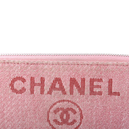 Chanel Canvas Deauville Large Zip Around Wallet Pink 11 of 11