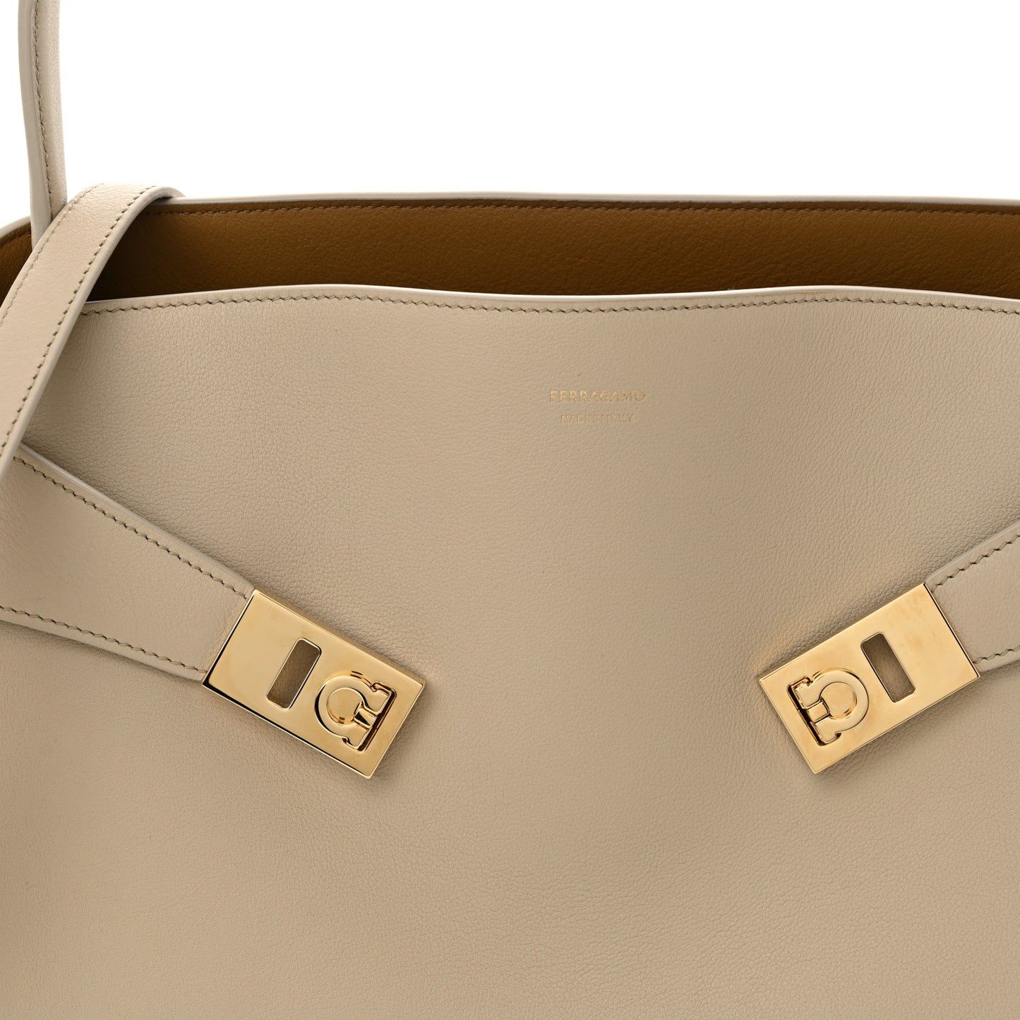 Calfskin Medium Hug Bag Stone Burnt Orcher