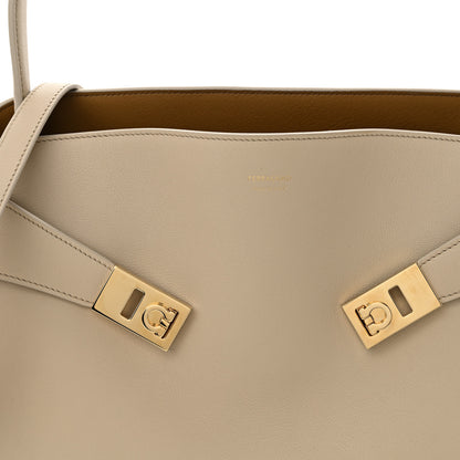Salvatore Ferragamo Calfskin Medium Hug Bag Stone Burnt Orcher 7 of 10