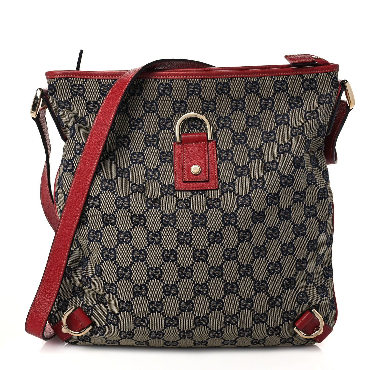 Monogram Abbey Messenger Bag Navy Red