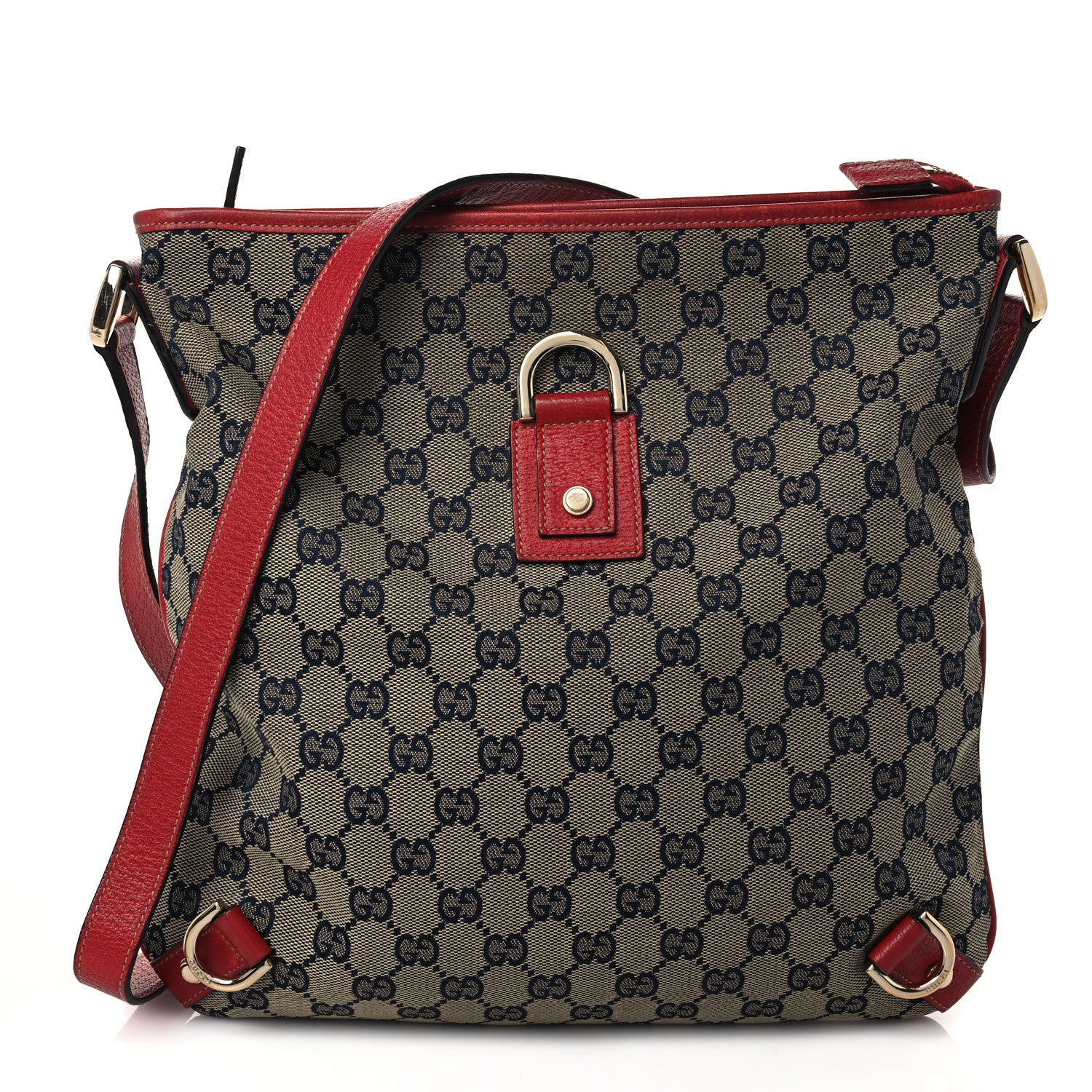 Gucci Monogram Abbey Messenger Bag Navy Red 1 of 9