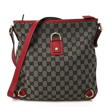 Gucci Monogram Abbey Messenger Bag Navy Red 1 of 9