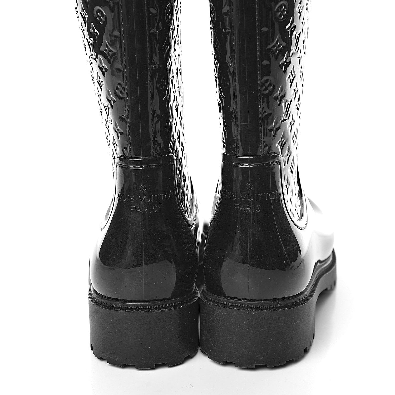 Louis Vuitton Rubber Embossed Monogram Splash Rain Boots 41 Black 12 of 12