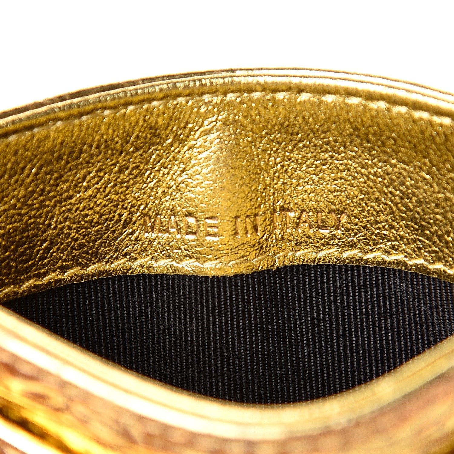 Chanel Metallic Calfskin Crocodile Embossed Cocodile Card Holder Gold 7 of 9