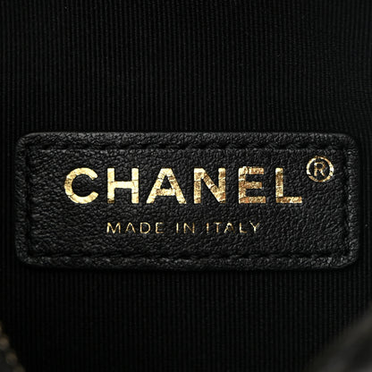 Chanel Shiny Crumpled Lambskin Quilted Small Preppy Pocket Camera Case Black 6 of 12