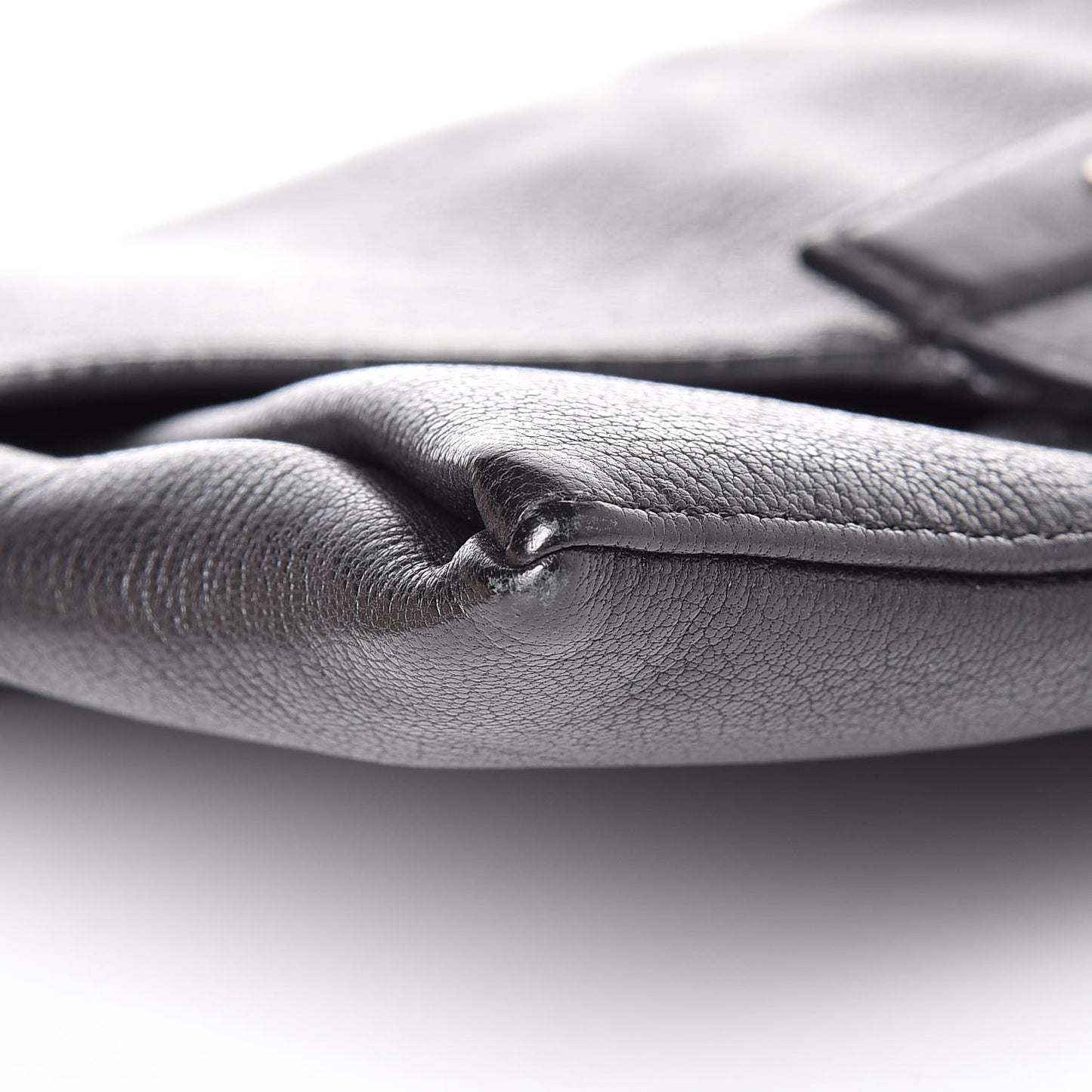 Sugar Goatskin Medium Antigona Envelope Clutch Black