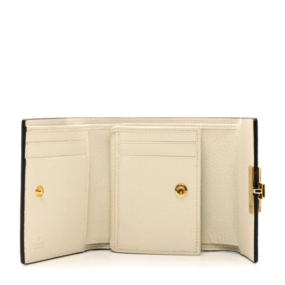 Gucci Calfskin Bee Star Print Padlock Wallet White 4 of 6