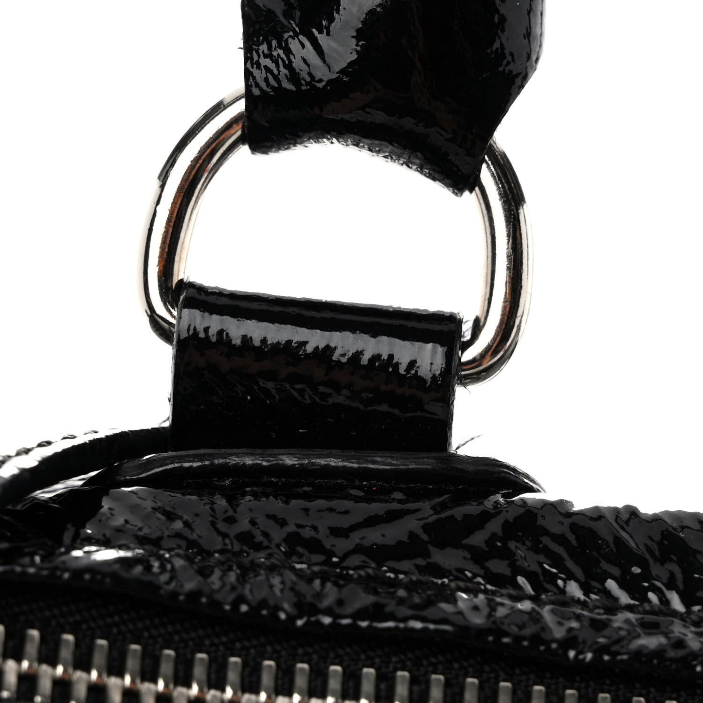 Crinkled Patent Medium Pandora Black