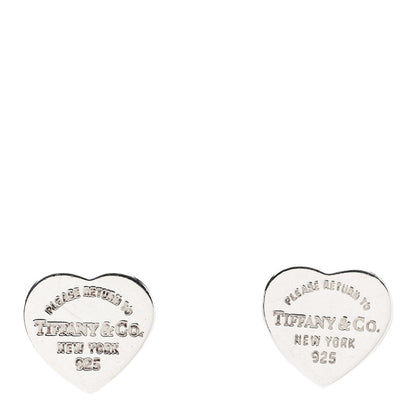 Tiffany Sterling Silver Mini Return To Tiffany Heart Tag Earrings 1 of 4