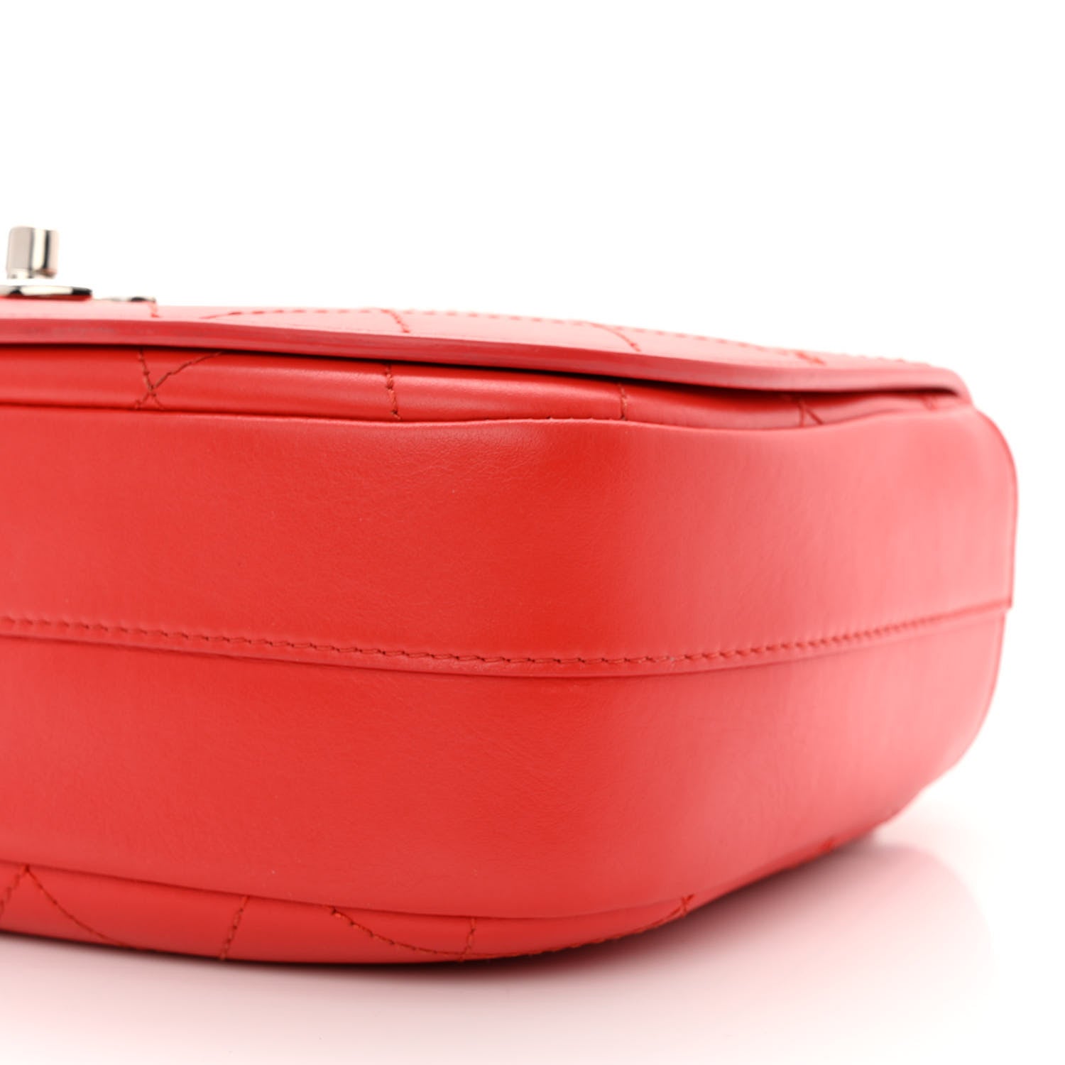 Chanel Calfskin Stitched Ring My Bag Flap Crossbody Red 10 of 16