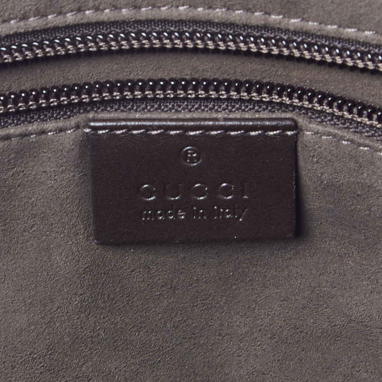 GG Supreme Monogram Medium Zippered Tote Dark Brown