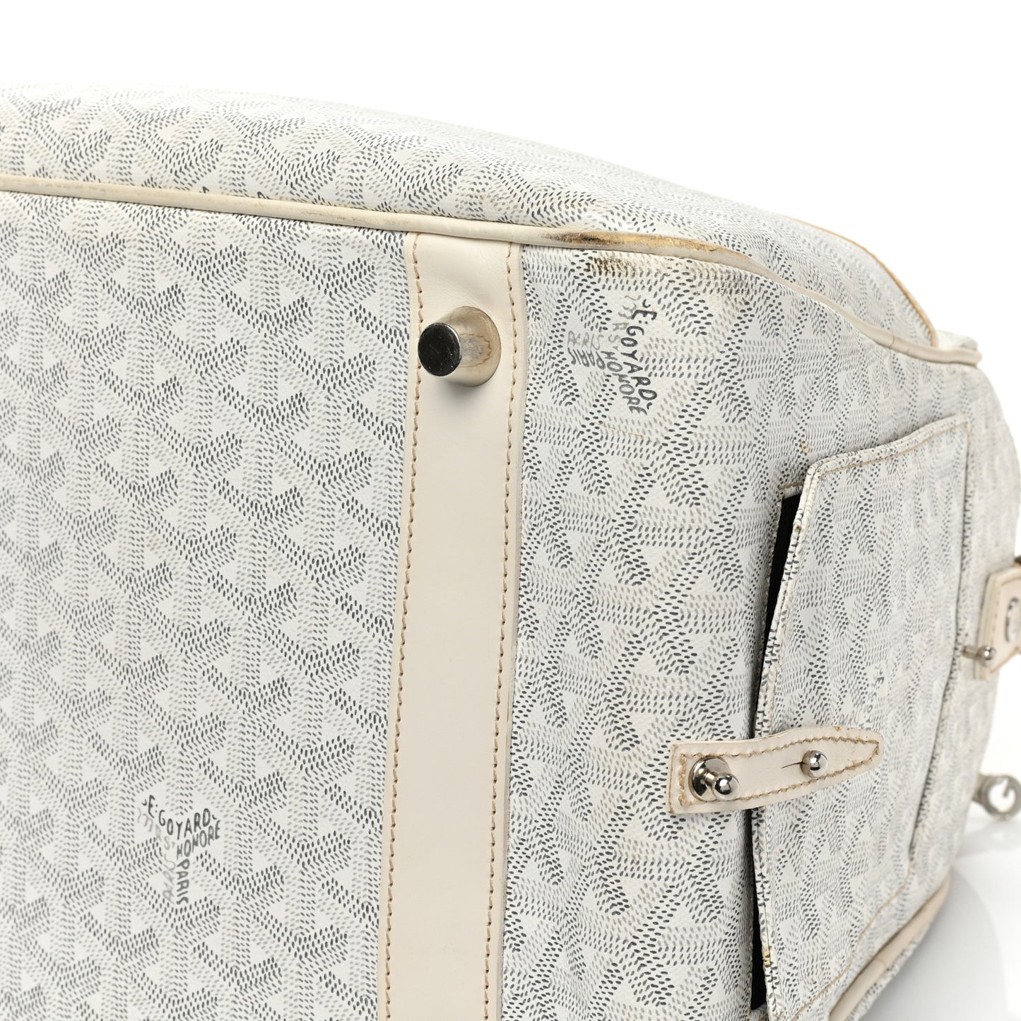 Goyardine Sac Hulot Pet Carrier PM White