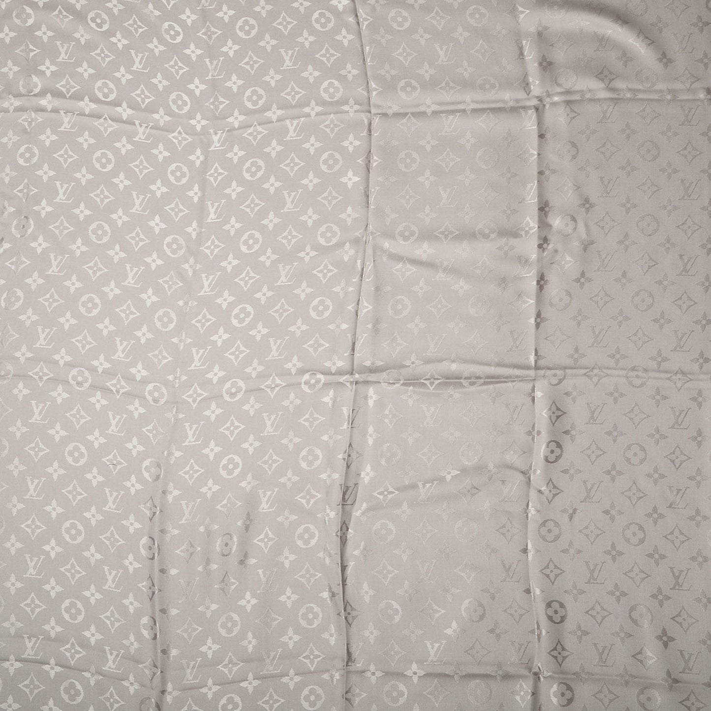 Silk Wool Monogram Shawl Beige