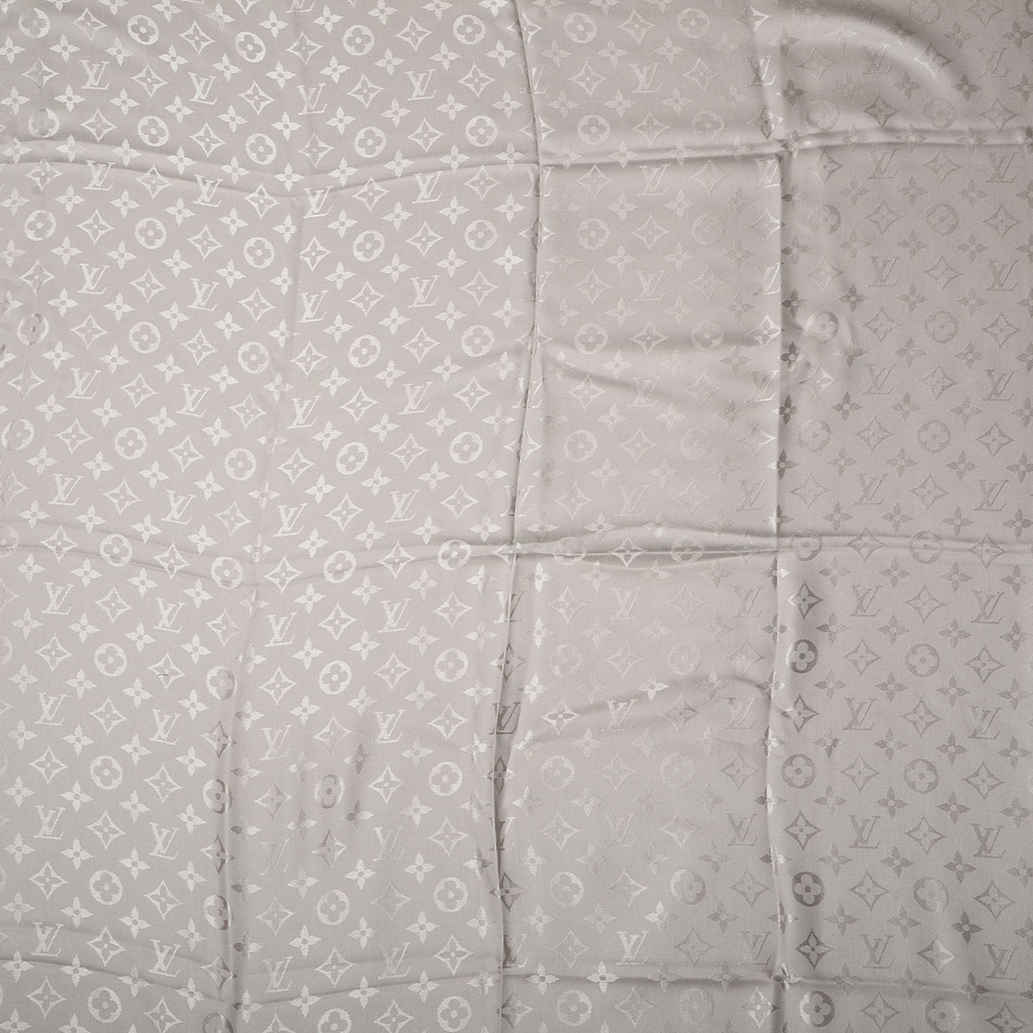 Louis Vuitton Silk Wool Monogram Shawl Beige 1 of 5