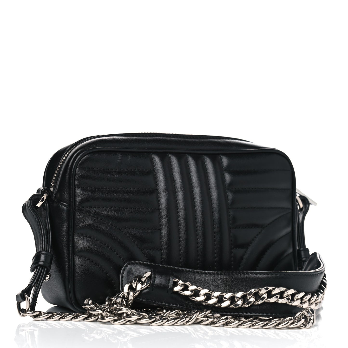 Soft Calfskin Diagramme Crossbody Bag Black