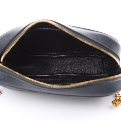 Saint Laurent Grain De Poudre Matelasse Monogram Mini Lou Camera Bag Dark Smog 5 of 9