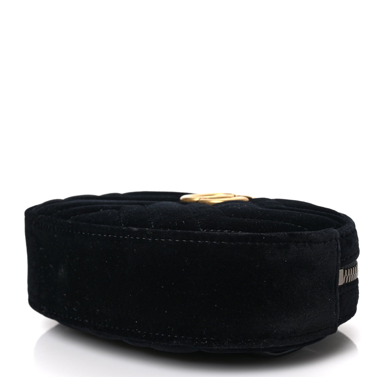 Gucci Velvet Matelasse GG Marmont Belt Bag 85 34 Black 9 of 9