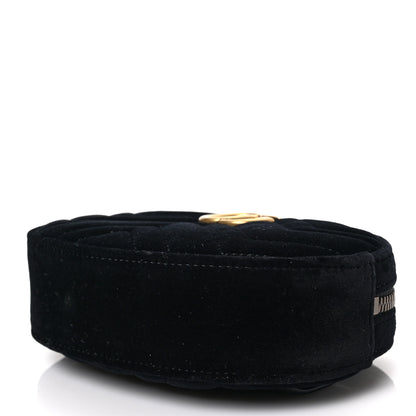 Gucci Velvet Matelasse GG Marmont Belt Bag 85 34 Black 9 of 9