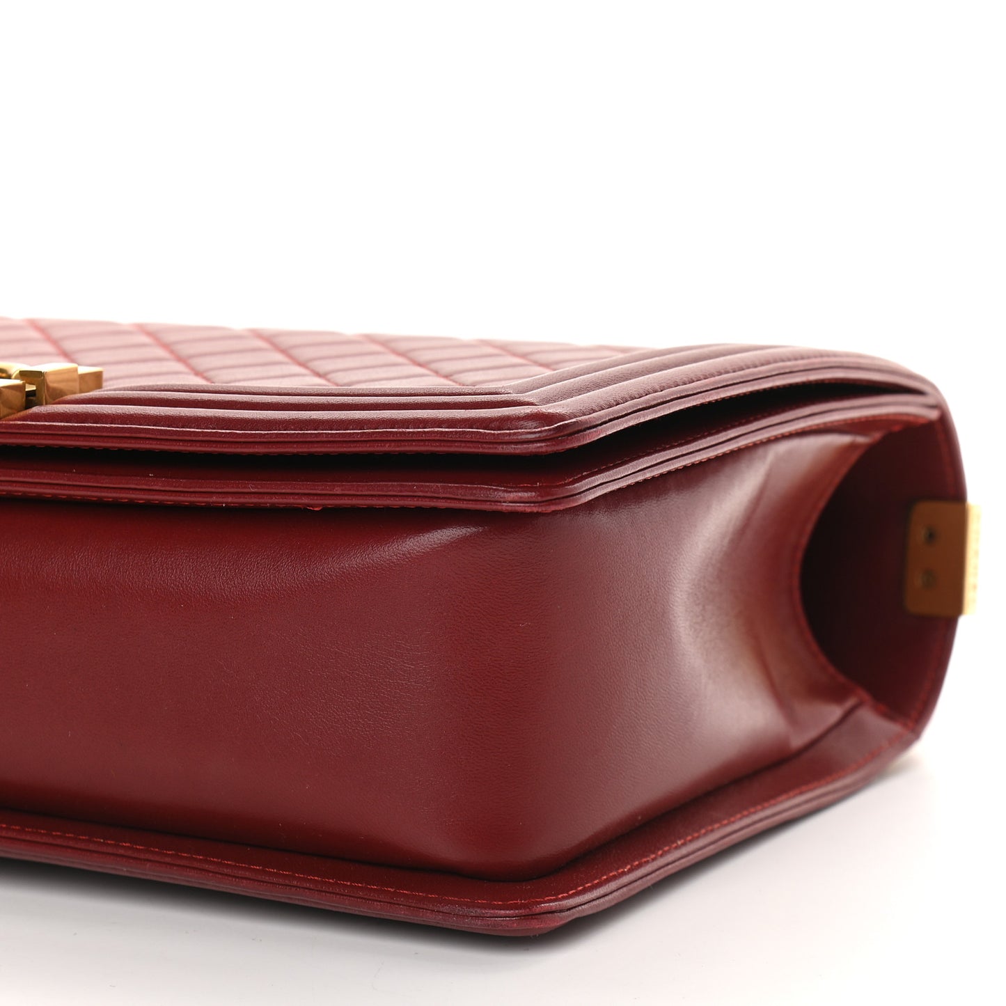 Lambskin Quilted New Medium Boy Flap Dark Red