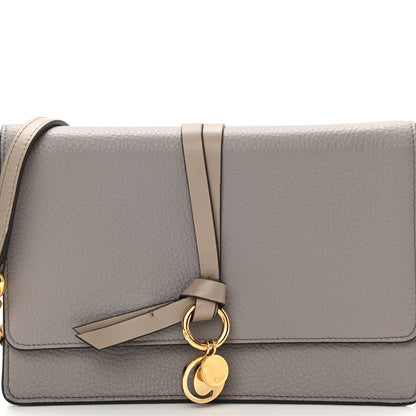 Chloe Grained Calfskin Alphabet Clutch Shoulder Bag Grey 8 of 11