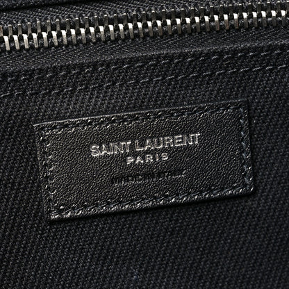 Saint Laurent Linen Calfskin Rive Gauche Tote Black 6 of 10