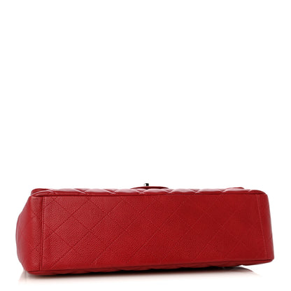 Chanel Caviar Quilted Maxi Double Flap Dark Red 4 of 13