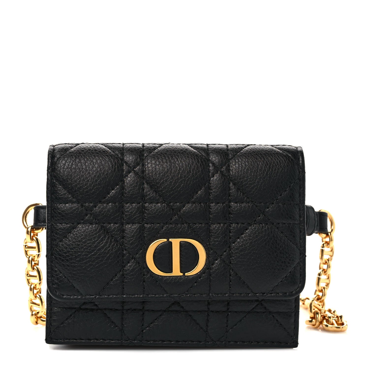 Christian Dior Calfskin Cannage Mini Caro Belt Pouch Black 1 of 8