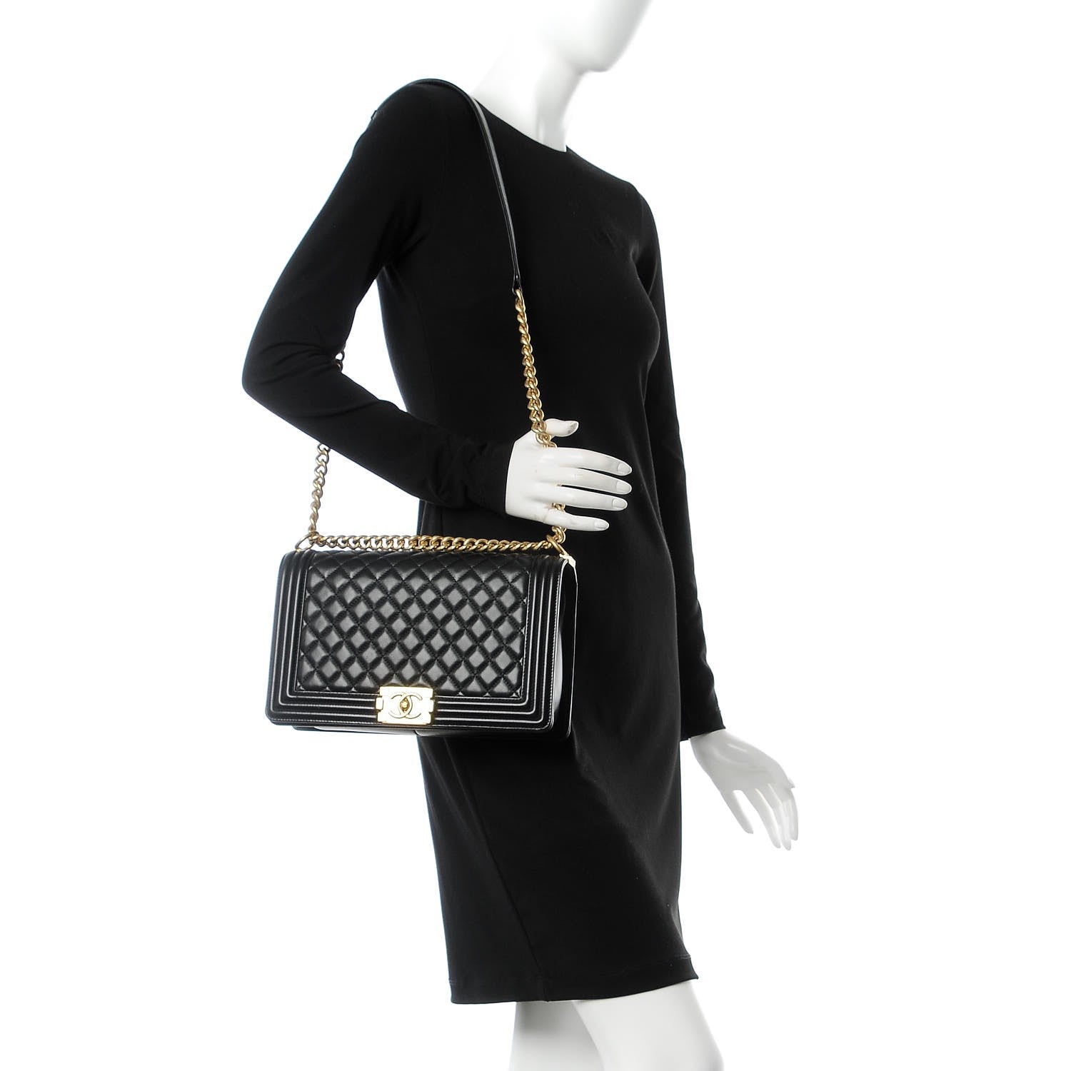 Chanel Lambskin Quilted New Medium Boy Flap Black 2 of 9