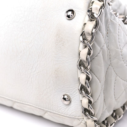 Chanel Glazed Calfskin Quilted Large Chain Me Hobo Dark White 14 of 21
