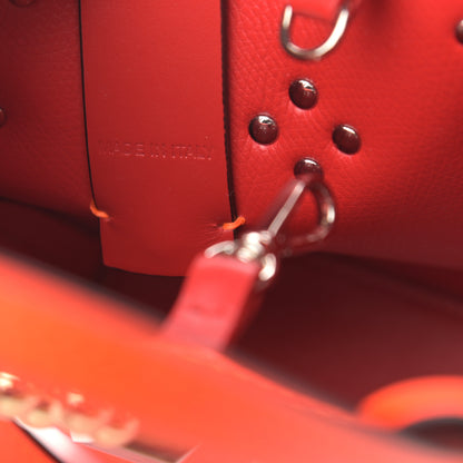 Christian Louboutin Calfskin Empire Spike Studded Mini North South Cabata Tote Red 7 of 10