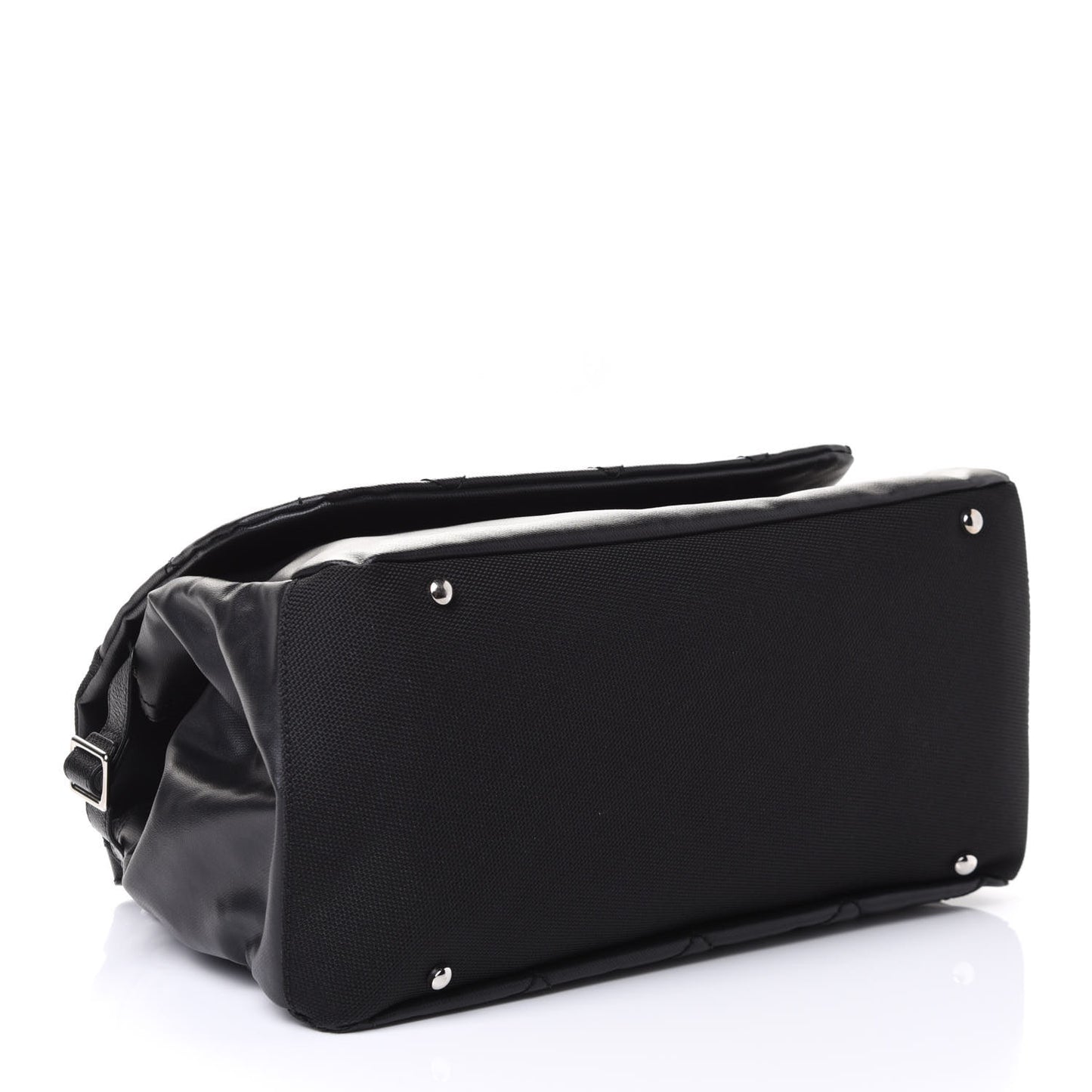 Coated Canvas Paris Biarritz Messenger Flap Black