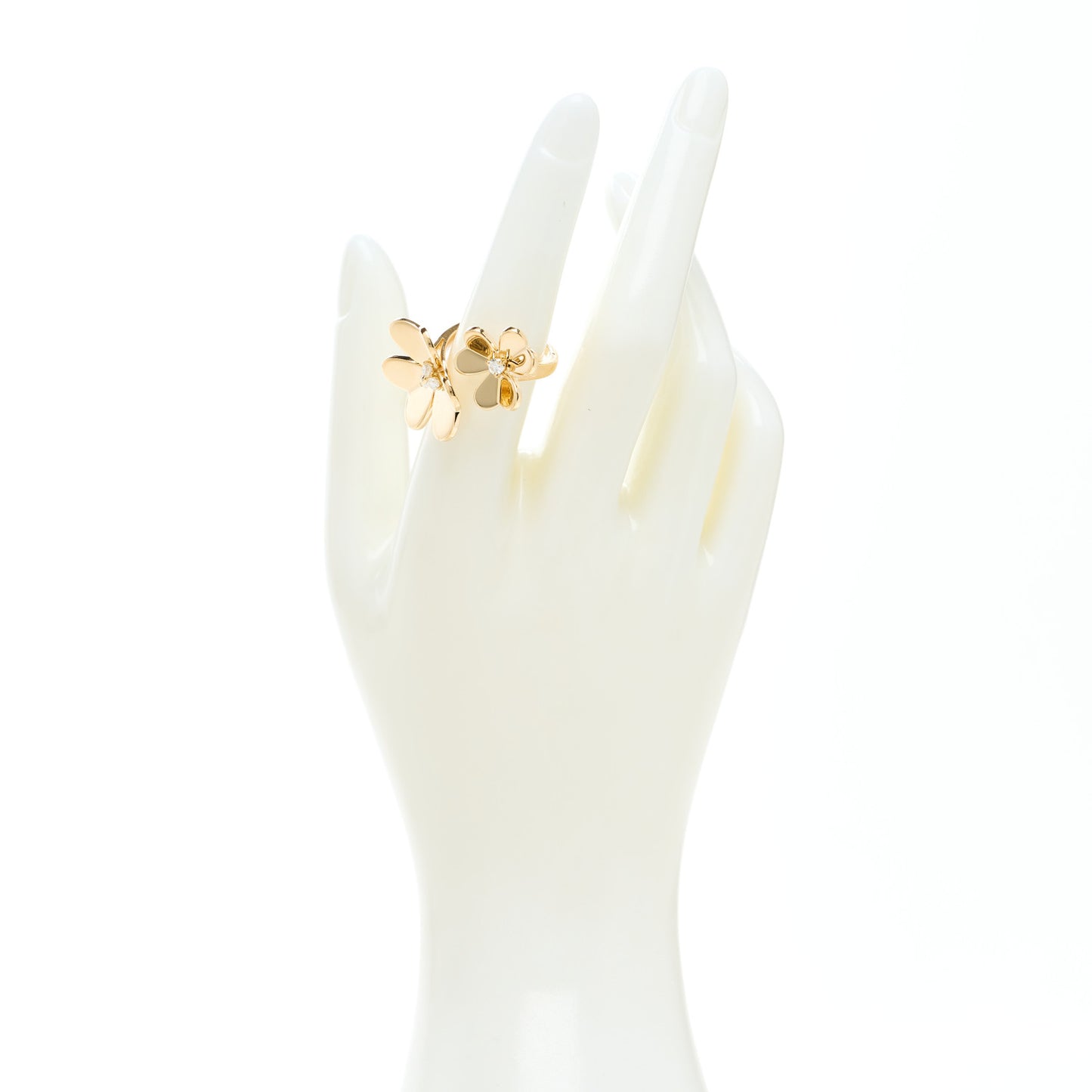 18K Yellow Gold Diamond Frivole Between The Finger Ring 52 6