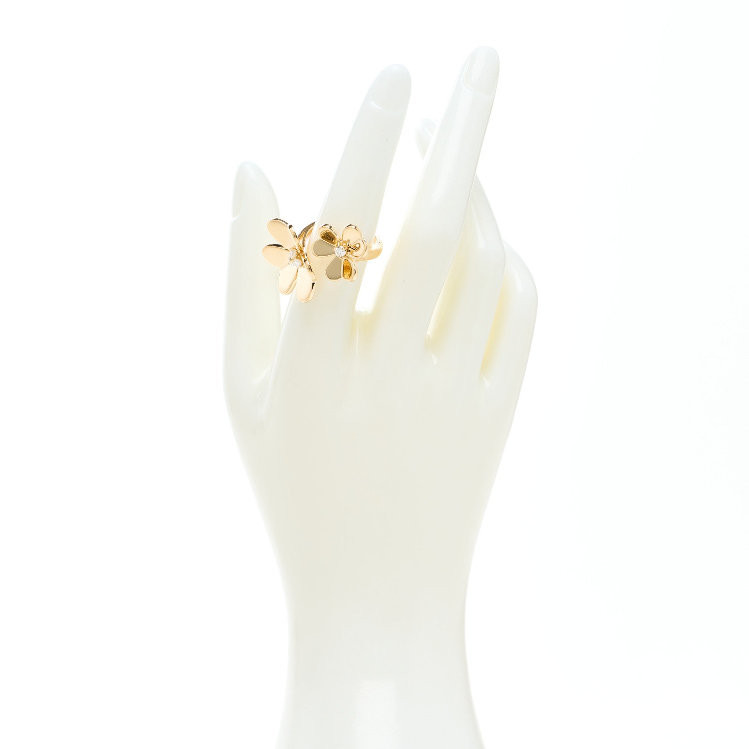 Van Cleef & Arpels 18K Yellow Gold Diamond Frivole Between The Finger Ring 52 6 2 of 5