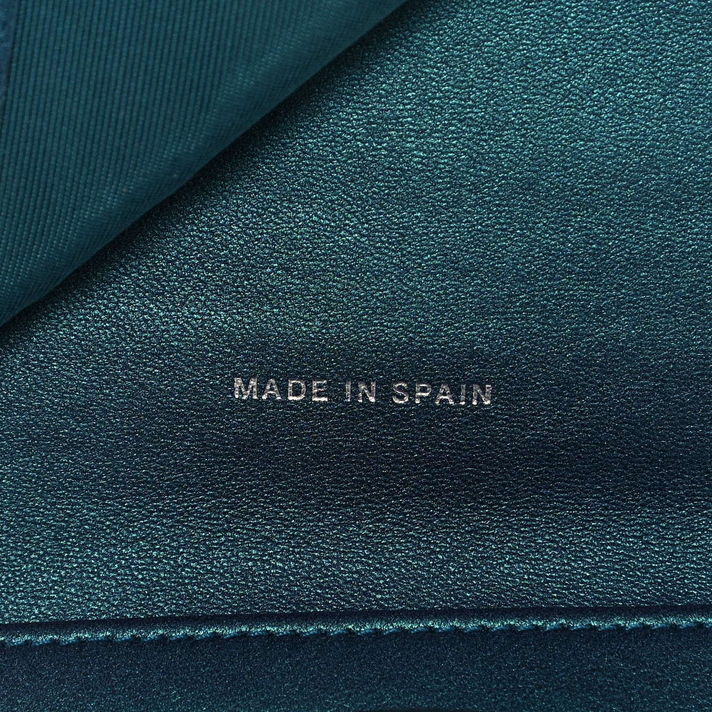 Metallic Lambskin Quilted Compact Flap Wallet Turquoise