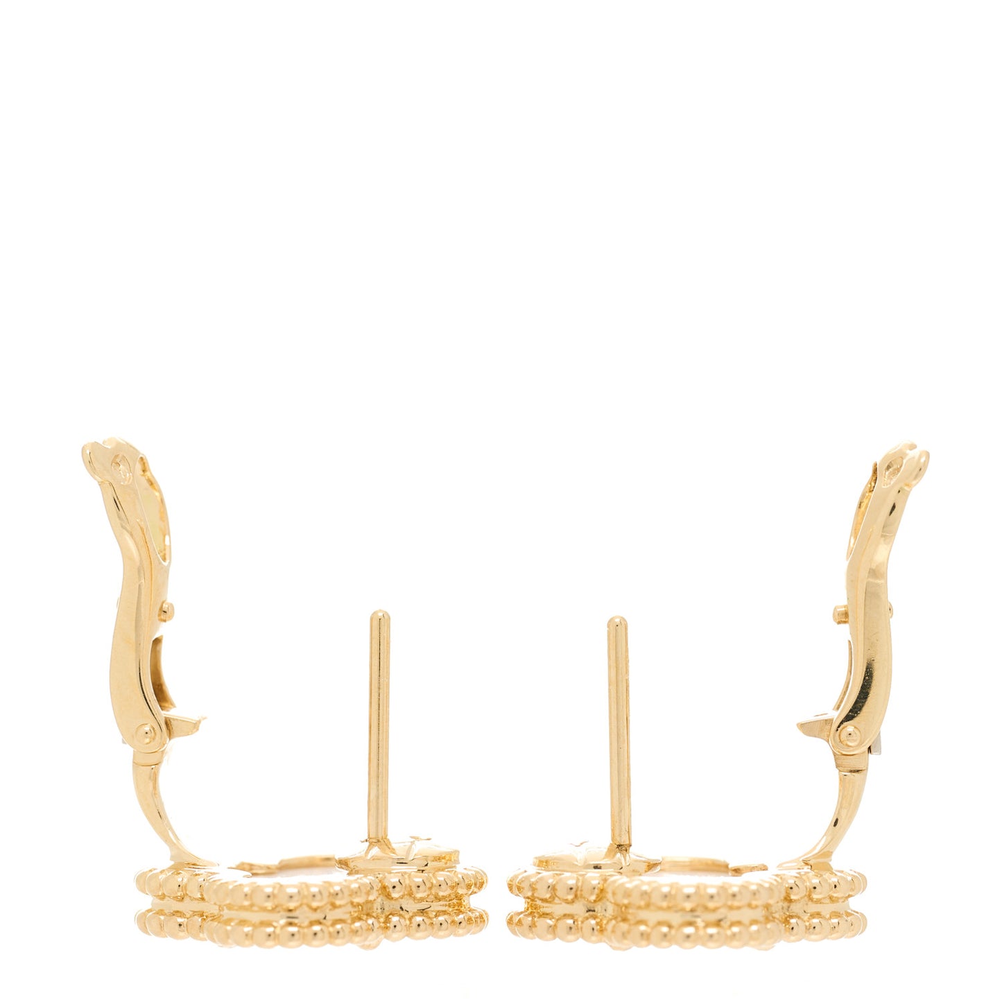 18K Yellow Gold Mother of Pearl Vintage Alhambra Earrings
