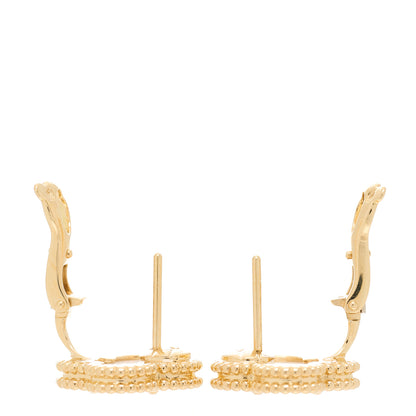 Van Cleef & Arpels 18K Yellow Gold Mother of Pearl Vintage Alhambra Earrings 3 of 4