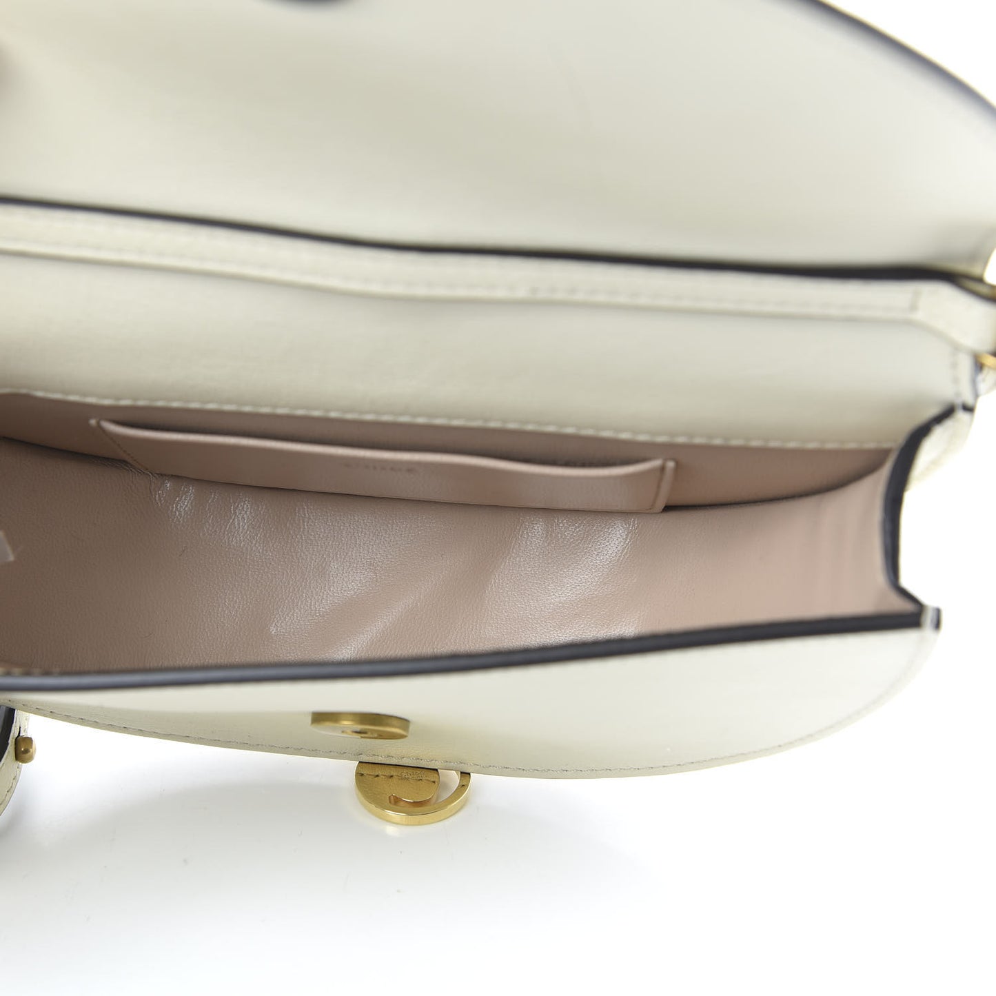 Calfskin Small Nile Bracelet Minaudiere Bag Off White