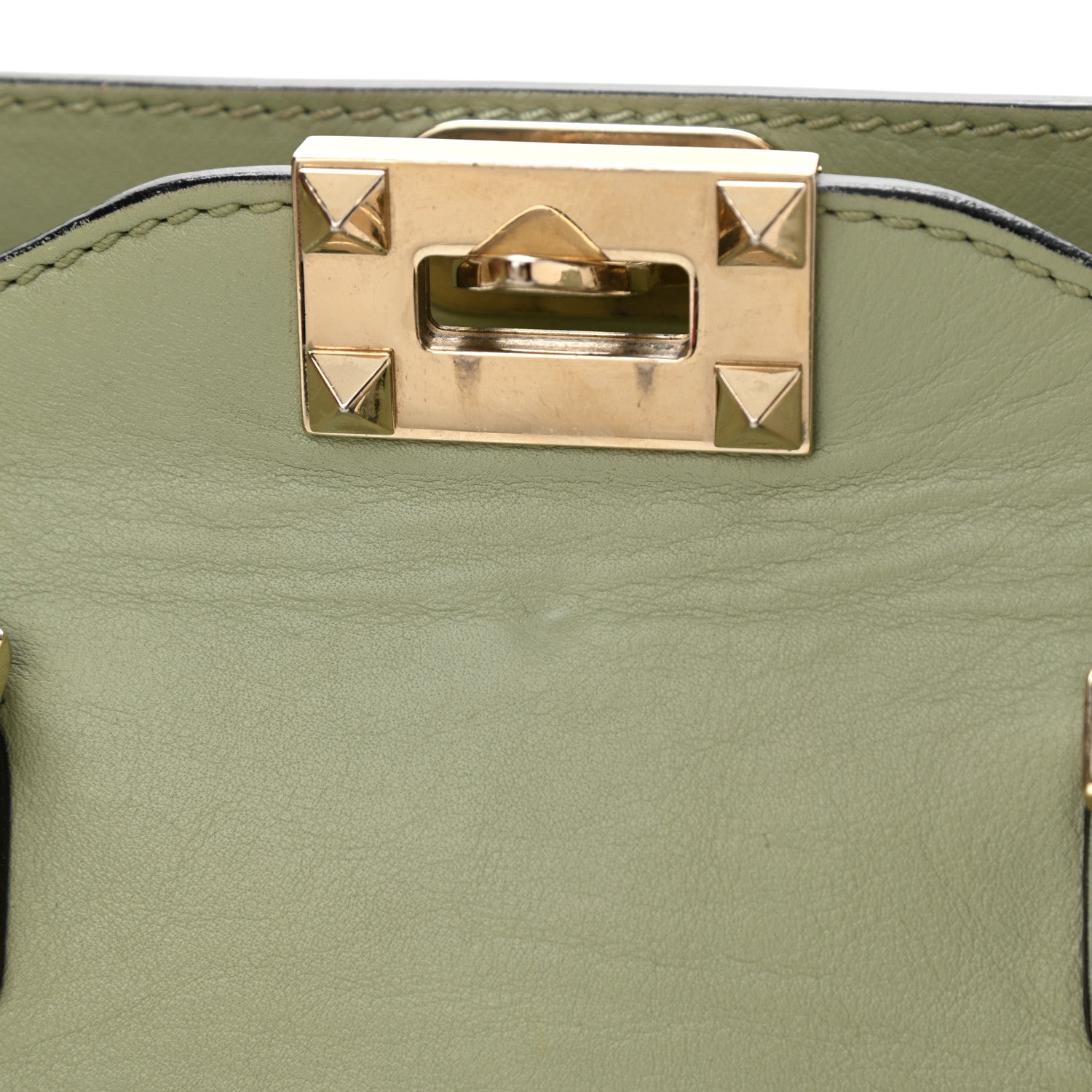 Valentino Garavani Vitello Small Rockstud Double Handle Tote Green Tea Sorbet 13 of 13