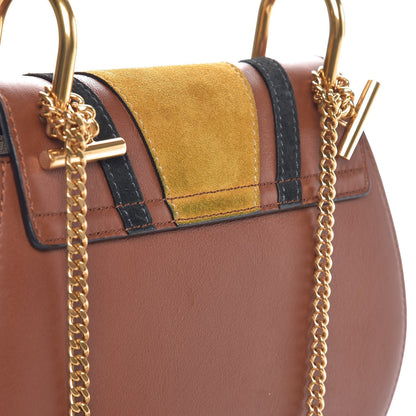 Chloe Suede Calfskin Patchwork Mini Drew Shoulder Bag Tobacco 8 of 8