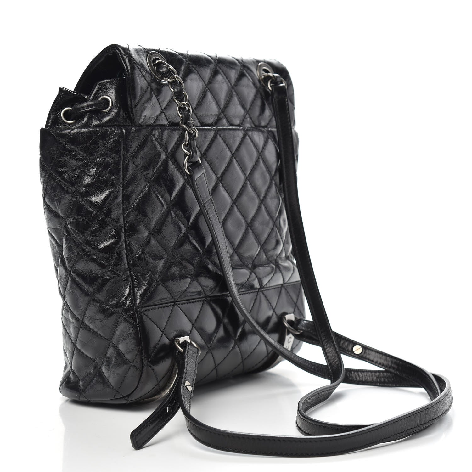 Chanel Glazed Calfskin Quilted Small Salzburg Mountain Backpack Black 2 of 9